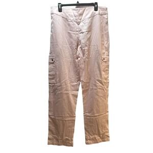 Chef Revival Women's Pink Cargo Chef Pants sz 12 Tall cotton new 36" inseam